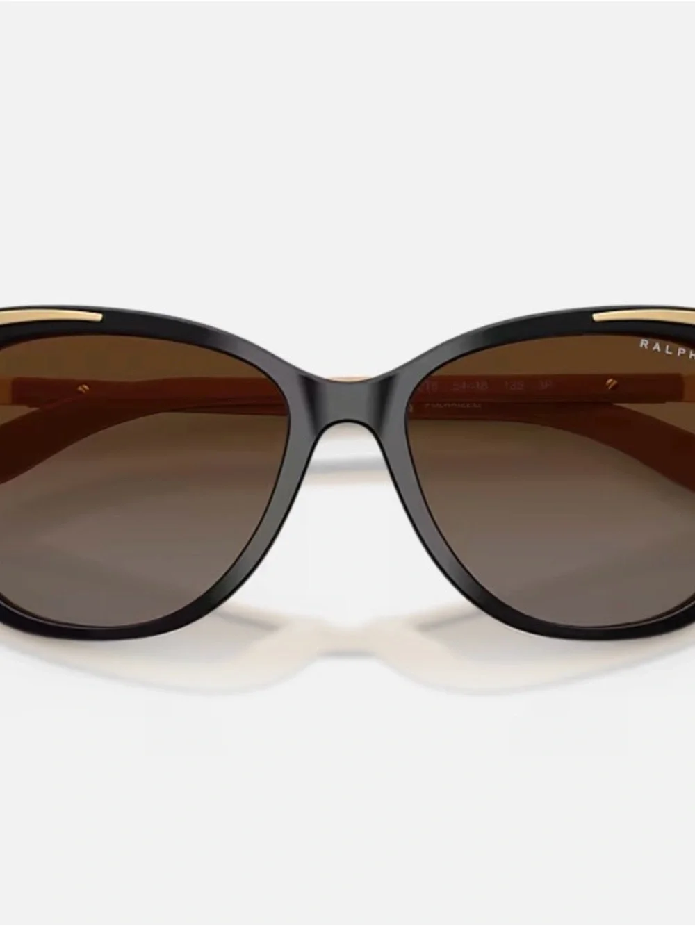 Ralph Lauren Black Frame Sunglasses with Brown Gradient Lenses